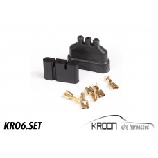 3 pole CDI connector + rubber boot & terminals art.no KRO6.SET