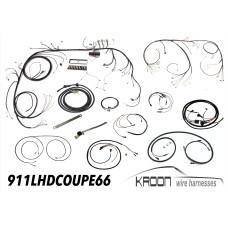 Complete harness set for left hand drive 911 1966 Coupe  art.no 911.LHD.COUPE.66