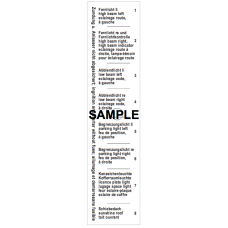  Fusebox label for 911-912 8 pole fusebox 1969 (lower) art.no FUSEBOXLABEL69LOWER