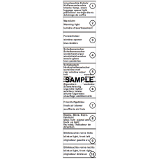 Fusebox label for 911 10 pole fusebox 1972  (upper) art.no FUSEBOXLABEL72UPPER