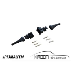 Connector set Bosch Junior Power timer JPT male/female black 3 pole art.no: JPT3MALFEM