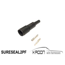 2 pole sure seal connector set (SURESEAL2PF)  rubber boot & female and male terminal art.no SURESEAL2PF