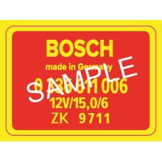 Bosch RPM Transducer decal for 911 / 914-6 1969-1971 RED